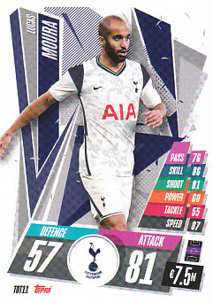 Lucas Moura Tottenham Hotspur 2020/21 Topps Match Attax CL #TOT11